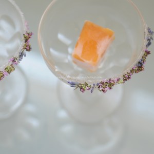 bellini sorbet in glass